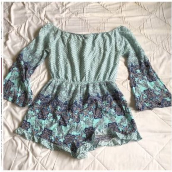 💠 Blue Patterned Romper 💠 - Picture 15 of 15